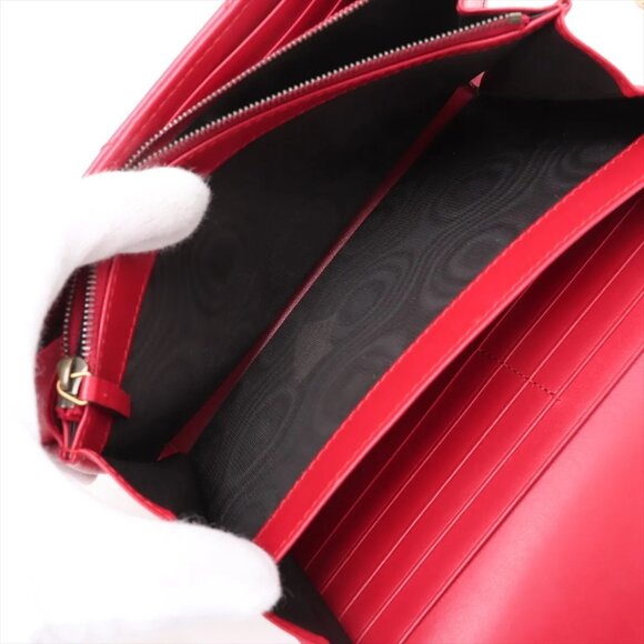 Gucci GG Marmont Leather Chain Wallet Red 474575 - Picture 9 of 12